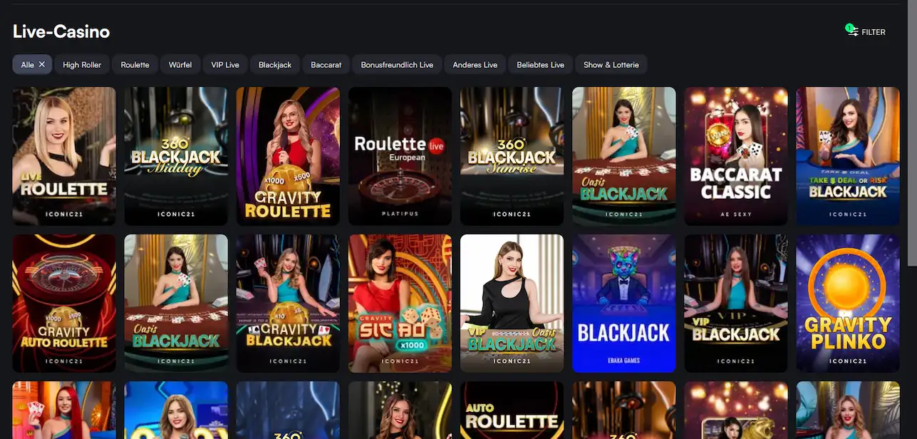 Live-Casino von Trueluck mit Echtzeit-Tischen und HD-Dealern